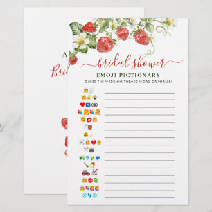 Trendy Watercolor Strawberry Bridal Shower Game