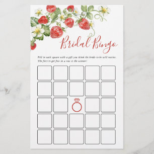 Trendy Watercolor Strawberry Bridal Shower Game