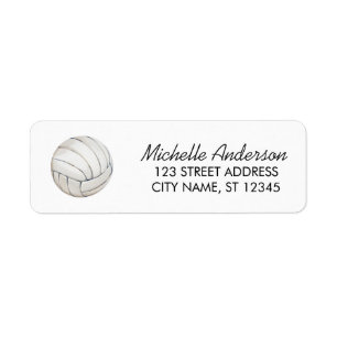 Trendy Watercolor Volleyball Return Address
