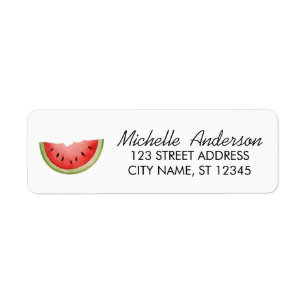 Trendy Watercolor Watermelon Return Address       