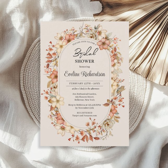 Trendy watercolor wildflowers boho arch invitation (Trendy watercolor wildflowers boho arch invitation)