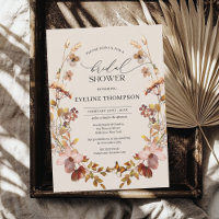 Trendy watercolor wildflowers wreath autumn