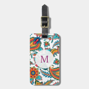 Trendy Watercolors Colourful Paisley Luggage Tag