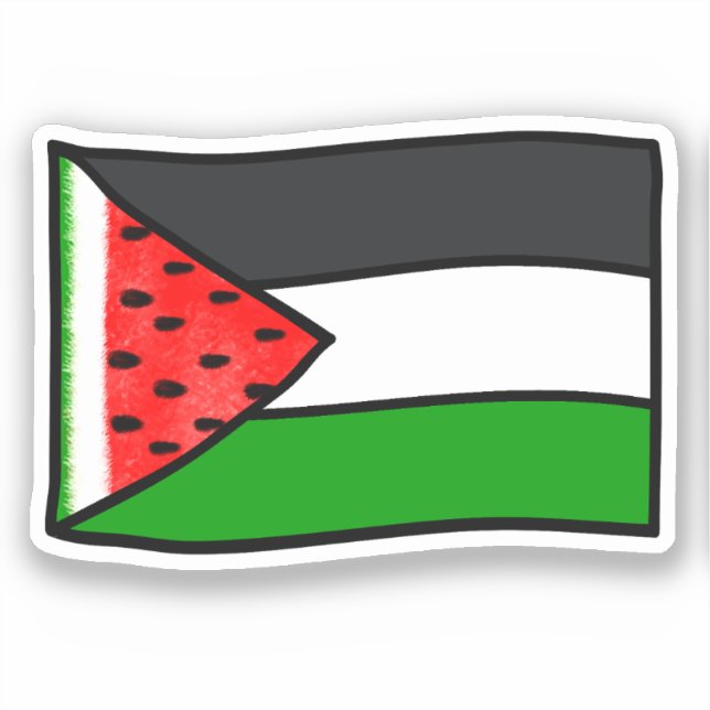 Trendy Watermelon Palestine Flag Artwork (Front)