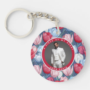 Trendy wedding memory gift Tulip Flower Key Ring