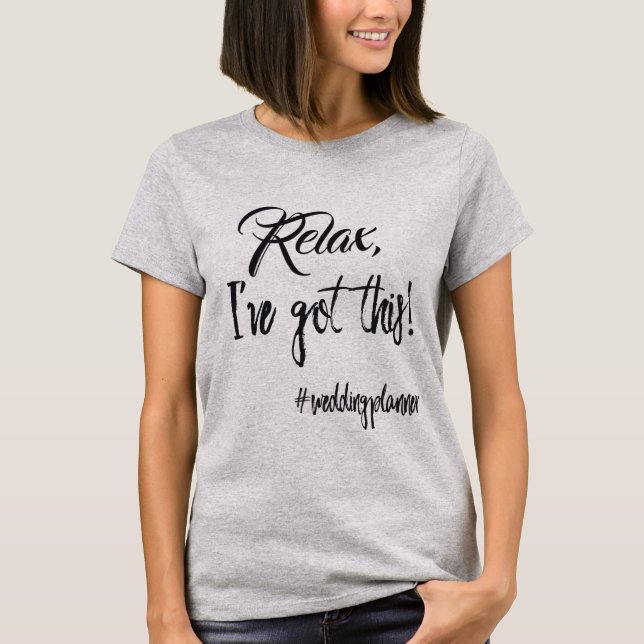 Trendy Wedding Planner Textography T-Shirt (Front)