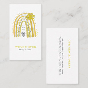 Trendy  We've Moved  Announcement Boho Grey Yellow