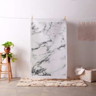 Trendy White And Black Marble Texture Fabric