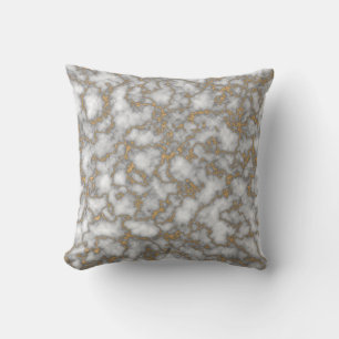 Trendy White and gold marble Cushion
