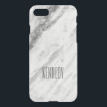 Trendy White and Grey Marble Look Personalised iPhone SE/8/7 Case<br><div class="desc">Add your name to this classy marble look case for  the new iPhone 7.</div>