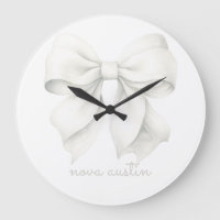 Trendy White Bow Personalised With Name Monogram
