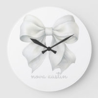 Trendy White Bow Personalised With Name Monogram