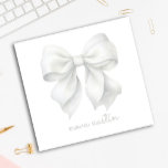Trendy White Bow Personalised With Name Monogram Post-it Notes<br><div class="desc">Add a touch of classic elegance to your everyday note-taking with our Trendy White Bow Personalised With Name Monogram Notes. Designed with a preppy coquette bow in a soft watercolor style, these notes embody the trendy coquette aesthetic that’s both charming and sophisticated. The vintage girly design makes them an ideal...</div>