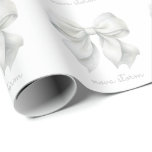 Trendy White Bow Personalised With Name Monogram Wrapping Paper<br><div class="desc">Elevate your gift-giving experience with our Trendy White Bow Personalised Wrapping Paper, designed for those who adore a blend of vintage charm and modern elegance. Featuring a delicate watercolor pink bow, this wrapping paper captures the trendy coquette aesthetic, making it a perfect choice for wrapping gifts with a touch of...</div>