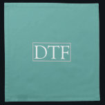 Trendy White DIY Monogram/Name LtGrey Border, Teal Napkin<br><div class="desc">Personalise this simple design of White Monogram with 3 initials (or name) in a light grey border on teal background. Comes in several colours. Click “Customise” to change colours and type styles.</div>