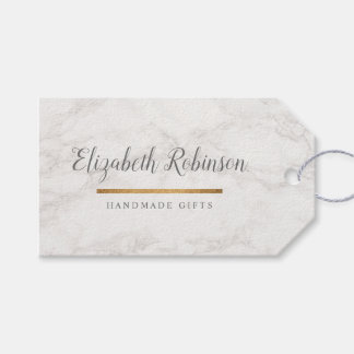 Trendy White Marble & Gold Glitter Handmade Gifts Gift Tags