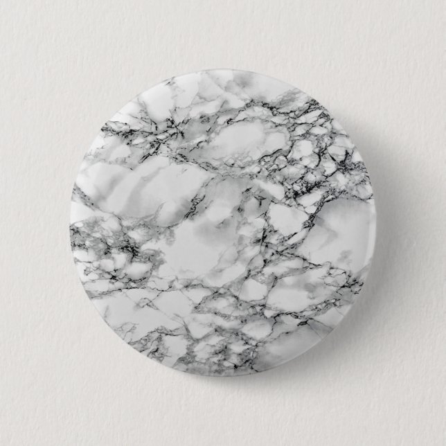 Trendy White Marble Stone - 6 Cm Round Badge (Front)
