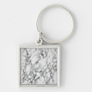 Trendy White Marble Stone Key Ring