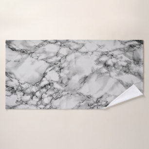 Trendy White Marble Stone - Luxury Bath Towel