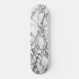 Trendy White Marble Stone - Modern Skateboard