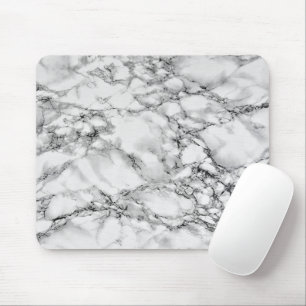 Trendy White Marble Stone Mouse Mat