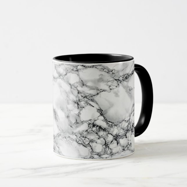 Trendy White Marble Stone Mug (Front Right)