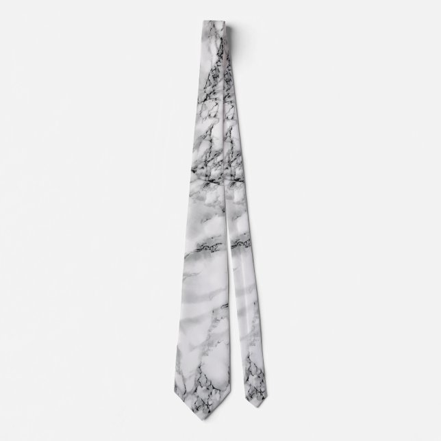 Trendy White Marble Stone Neck Tie (Front)