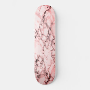 Trendy White Marble Stone - Rose Skateboard