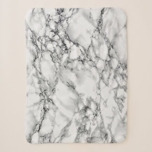 Trendy White Marble Stone Sherpa Blanket