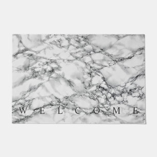 Trendy White Marble Stone - Welcome Doormat