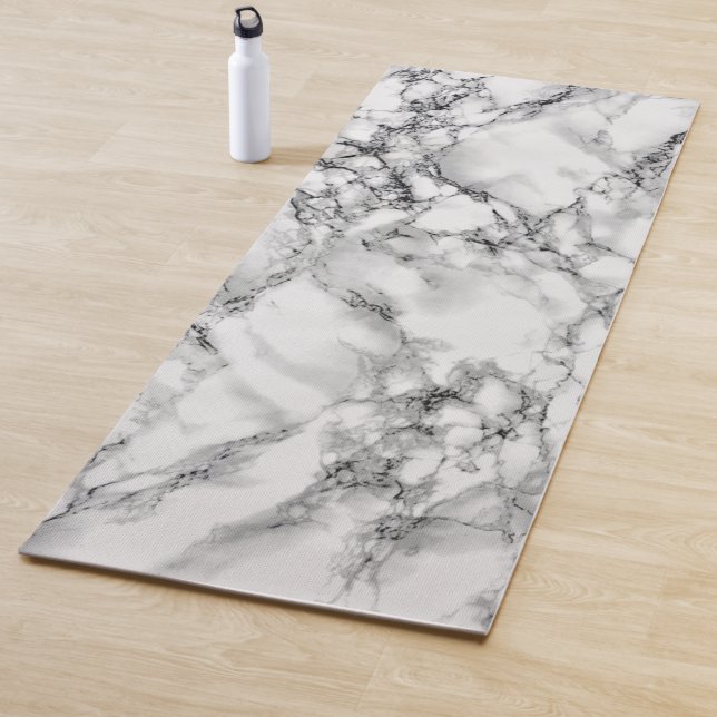 Trendy White Marble Stone Yoga Mat (In Situ)