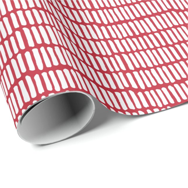 Trendy white sketched lines design  wrapping paper (Roll Corner)