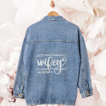 Trendy Wifey Newlywed Wedding Gift Denim Jacket<br><div class="desc">The classic denim jacket with a modern "Wifey" text in a swirly calligraphy script with a heart,  and customised with the year. The perfect wedding gift and keepsake for the beautiful newlywed bride.</div>