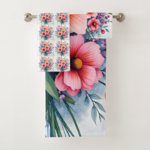 Trendy Wildflowers Beautiful Luxury Collection Bath Towel Set