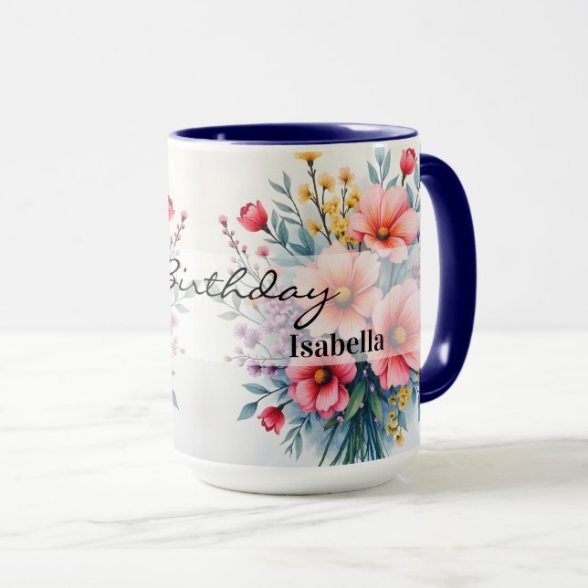 Trendy Wildflowers Beautiful Luxury Collection Mug (Front Right)