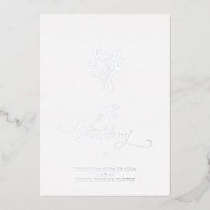 Trendy Wildflowers Bouquet Wedding Silver Metallic