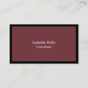 Trendy Wine Red Black Colour Plain Unique Stylish Business Card