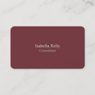 Trendy Wine Red Colour Plain Unique Stylish Business Card