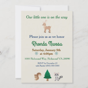 Trendy Winter Animal Theme Invitation