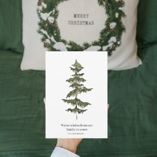 Trendy Winter   Christmas Tree  Holiday Card