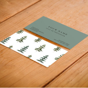 Trendy Winter   Christmas Tree Pattern Business Card