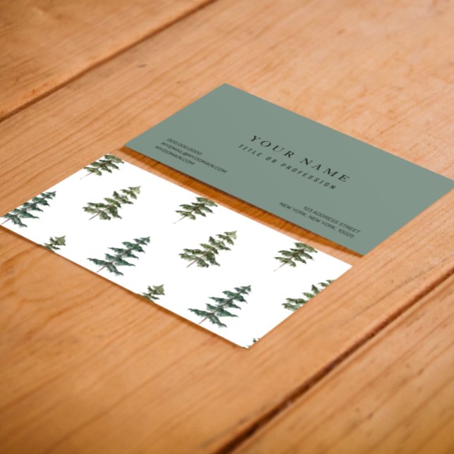 Trendy Winter | Christmas Tree Pattern Business Card (Creator Uploaded)