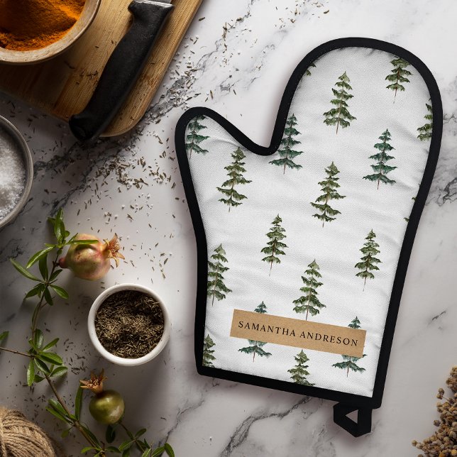 Trendy Winter | Christmas Tree Pattern Oven Mitt & Pot Holder Set (Creator Uploaded)