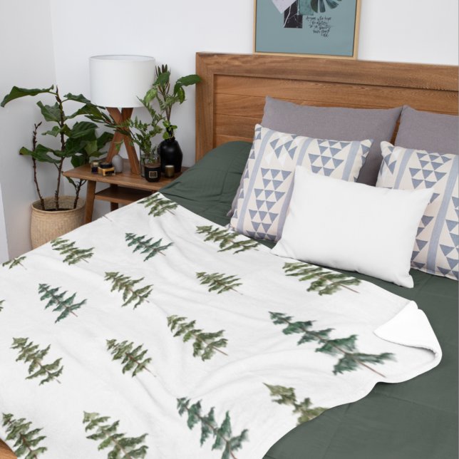Trendy Winter | Christmas Tree Pattern Sherpa Blanket (Creator Uploaded)