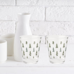 Trendy Winter   Christmas Tree Pattern Shot Glass