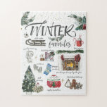 Trendy Winter Favorites | Watercolor Illustrations Jigsaw Puzzle<br><div class="desc">Trendy watercolor hand drawn illustrations of winter favorites. If you would like to see different items please just message me. Add your custom wording to this design by using the "Edit this design template" boxes on the right hand side of the item, or click the blue "Customize it" button to...</div>