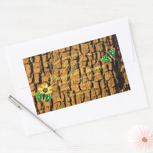 Trendy Wood Grain Rustic Tree Bark Product Labels (Envelope)