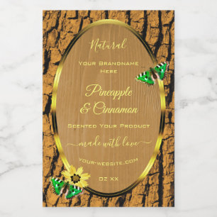 Trendy Wood Grain Rustic Tree Bark Product Labels