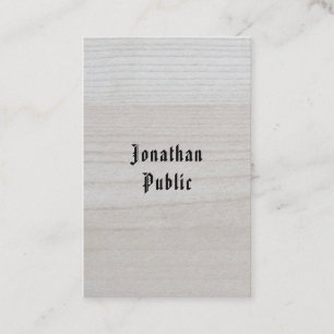 Trendy Wood Look Calligraphy Professional Elegant Business Card