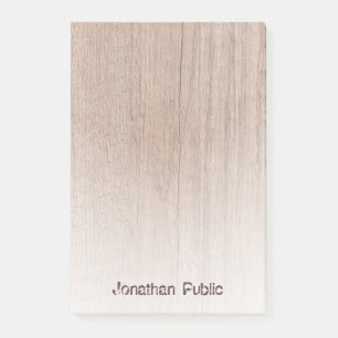 Trendy Wood Look Template Distressed Text Elegant Post-it Notes